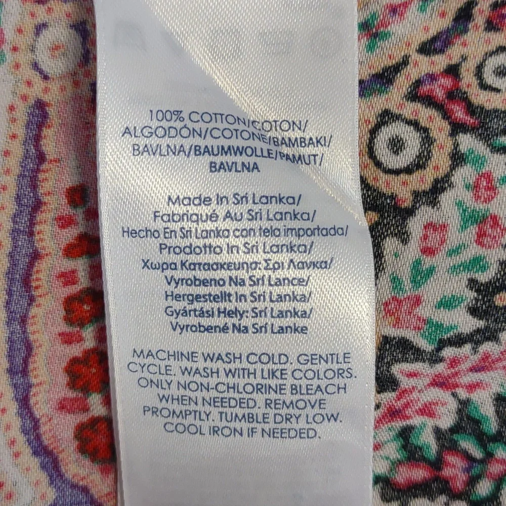 Chaps by Ralph Lauren Colorful Paisley No Iron Button Down Blouse EUC - Picture 7 of 8